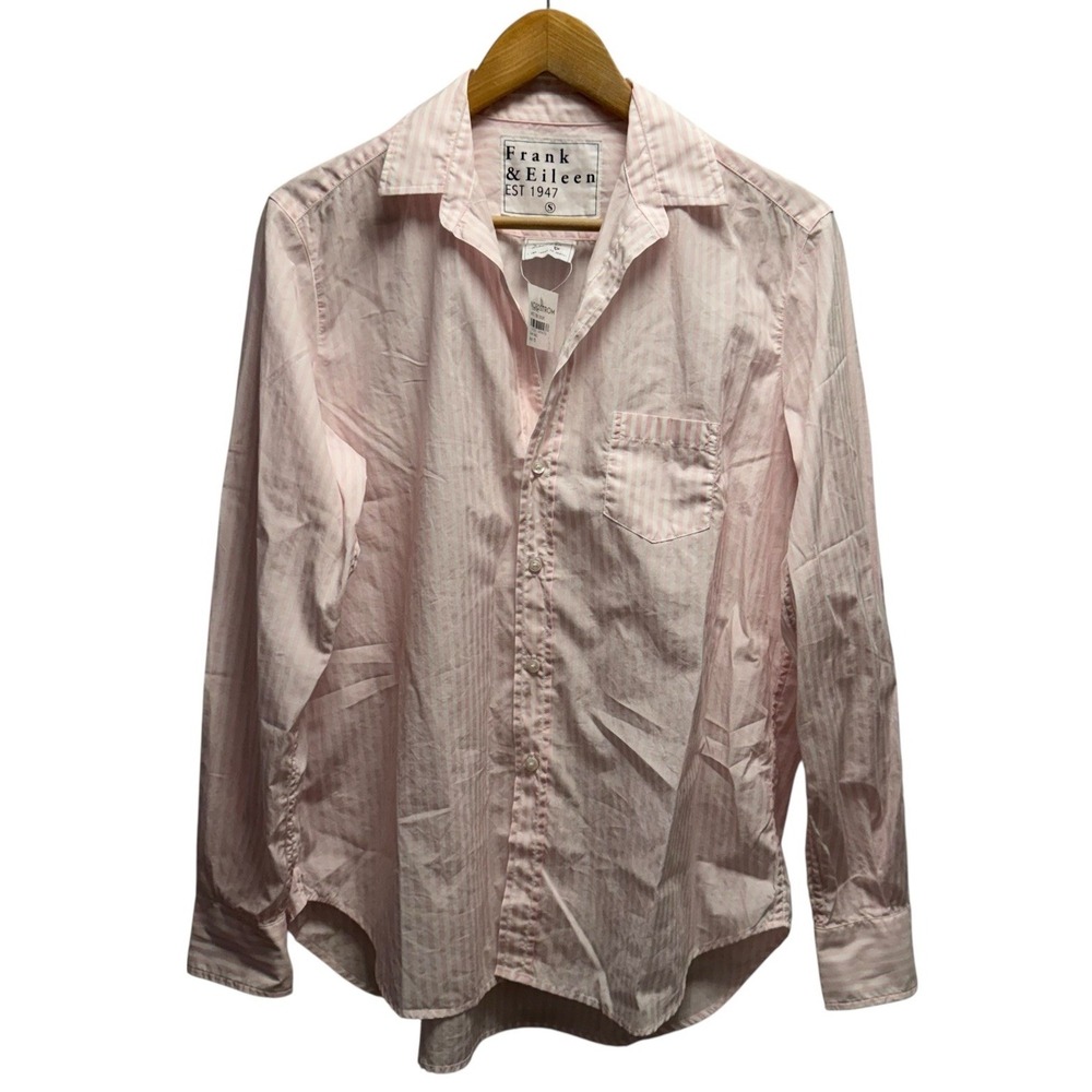 Frank & Eileen NEW Women's Small The Eileen Pink Button Front Striped Shirt Top
